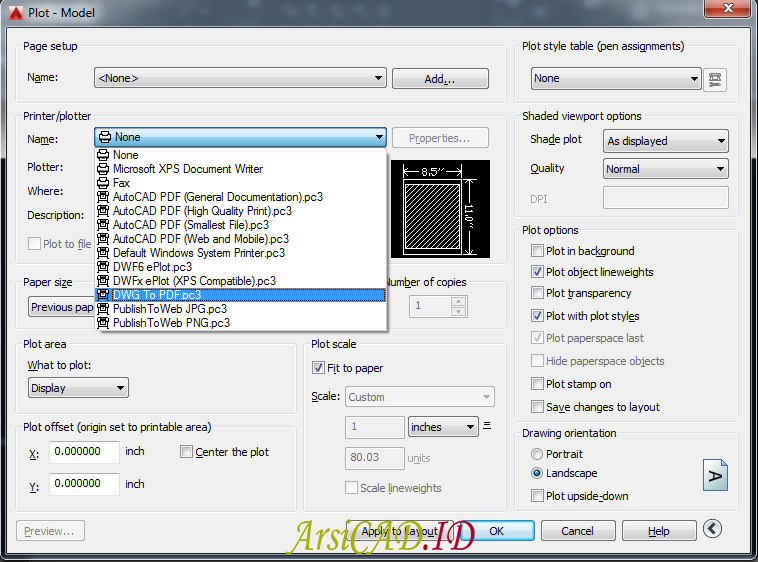 Langkah 2 Merubah File DGW AutoCAD Menjadi PDF dan Image