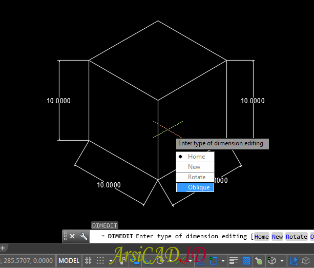 Langkah 2 Membuat Dimensi Isometric Pada Drafting 2D AutoCAD