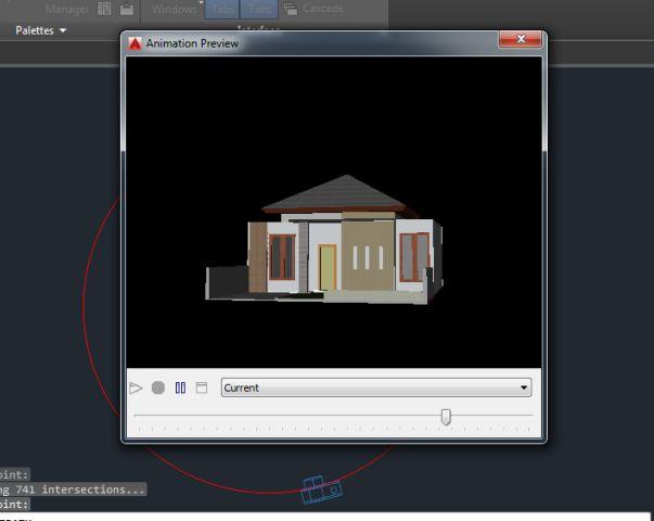 Tampilan Preview Hasil Akhir Membuat Animasi 3D AutoCAD